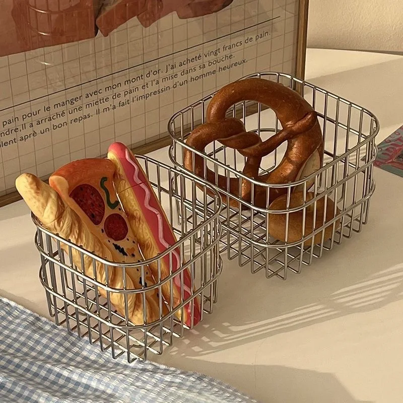 Compost Bin Countertop - Metal Wire Storage Basket Desktop Organizer