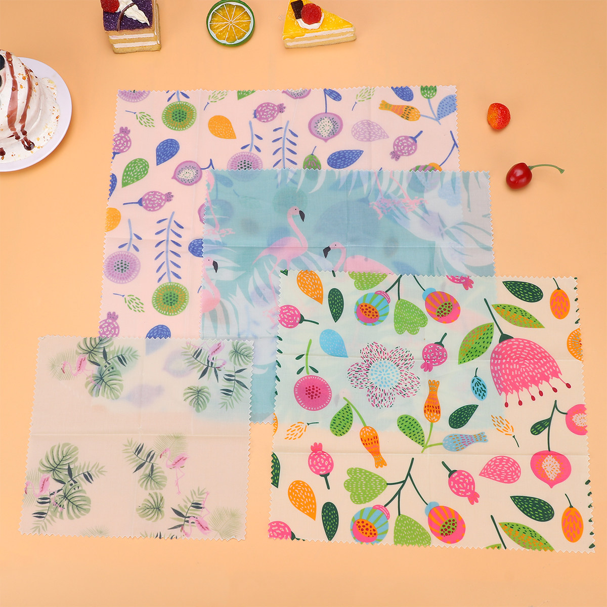 Beeswax Food Cover - 4 Pcs Reusable Food Wraps Beeswax