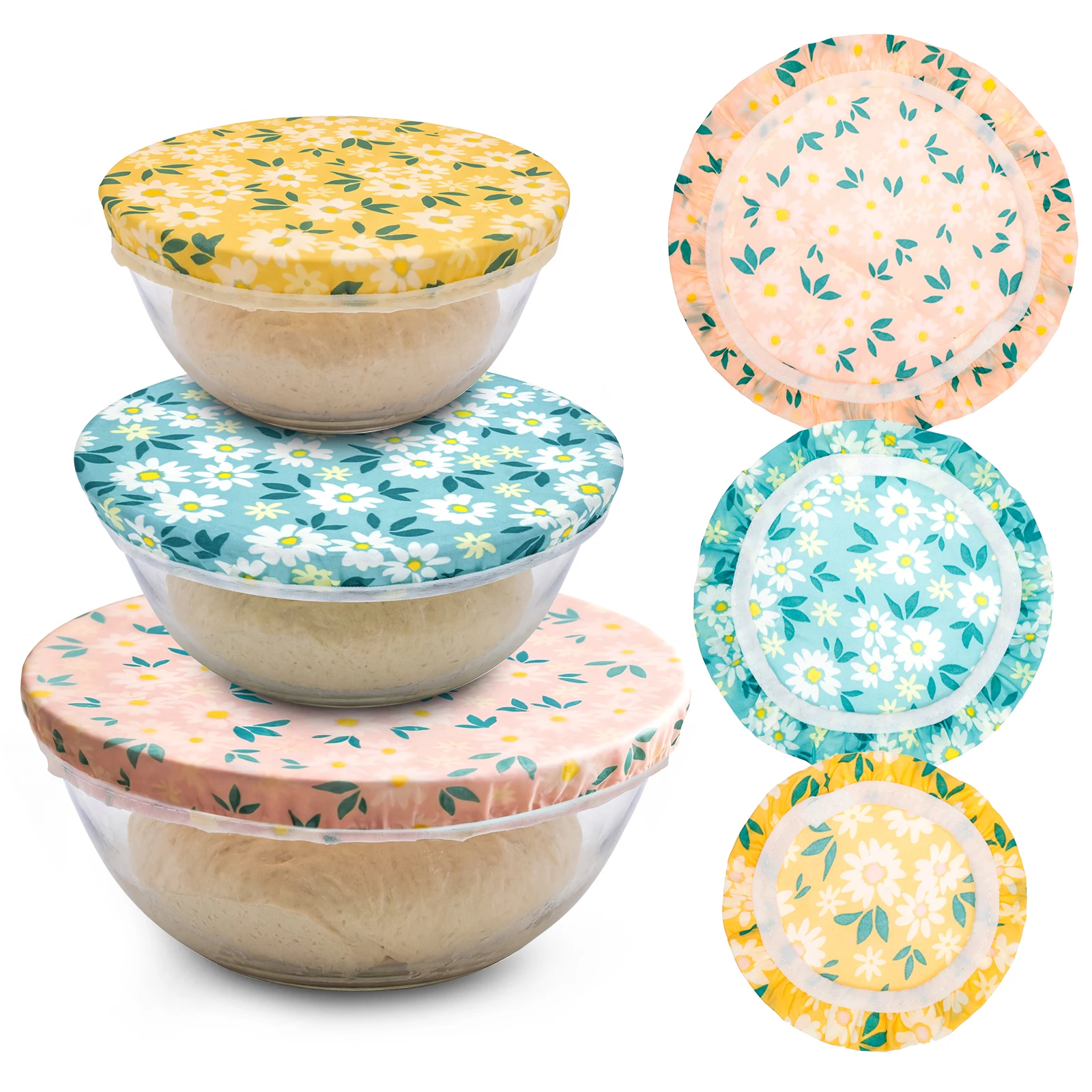 Beeswax Food Cover - 3Pcs Bowl Covers Cotton Beeswax Bread