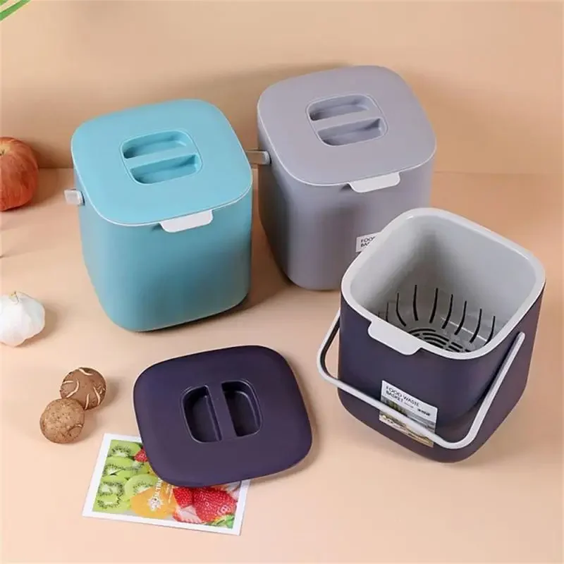 Compost Bin Countertop - Kitchen Double Layer Trash Can with