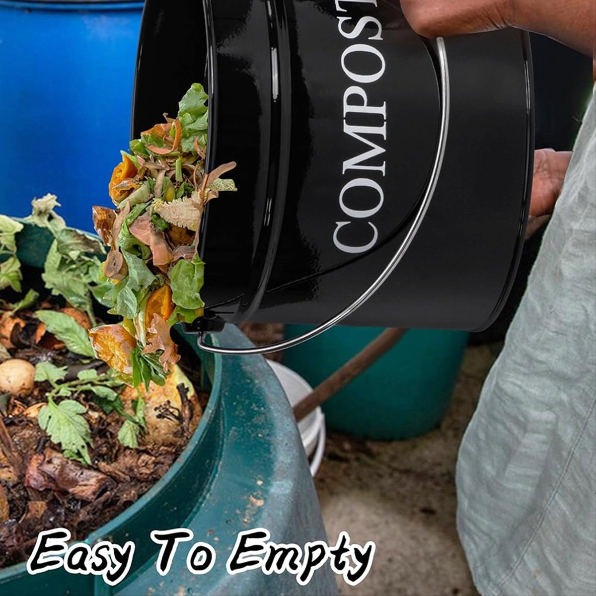 Compost Bin Countertop - Kitchen Compost Bin for Kitchen Countertop,