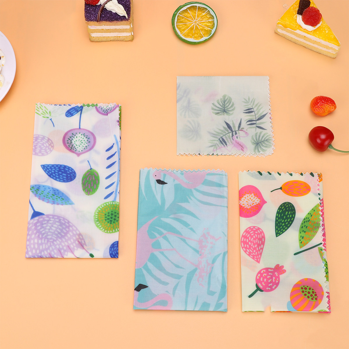 4 Pcs Reusable Food Wraps Bees - Beeswax Food Cover review and price