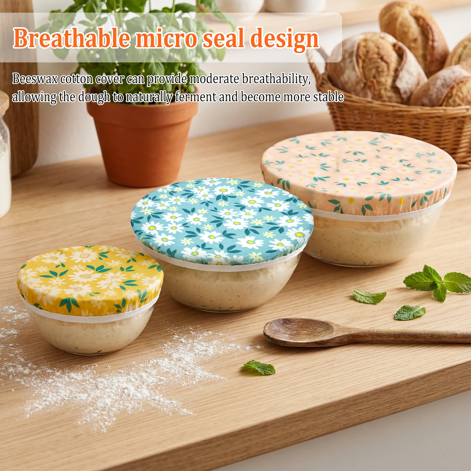 3Pcs Bowl Covers Cotton Beeswa - Beeswax Food Cover review and price