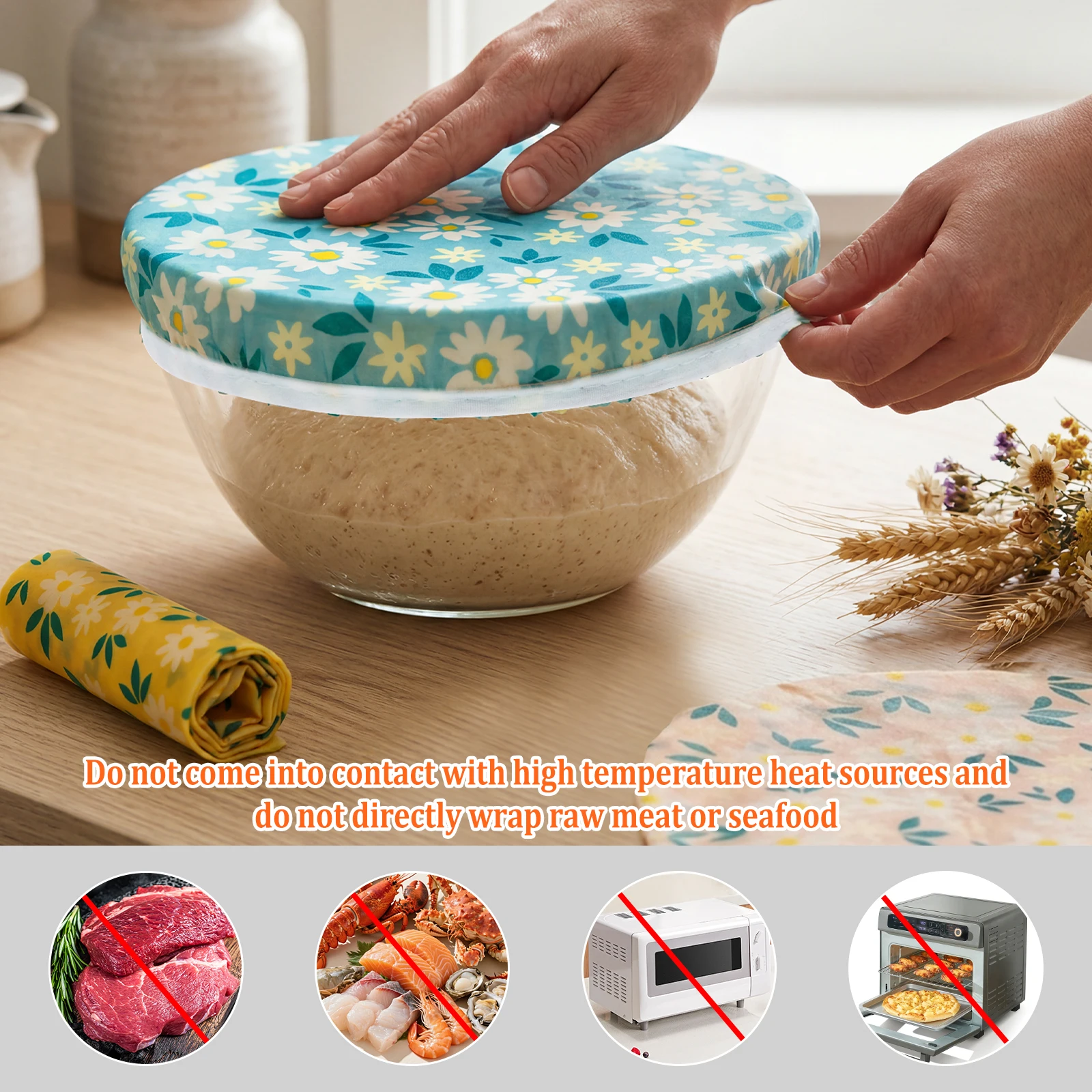 3Pcs Bowl Covers Cotton Beeswa - Beeswax Food Cover review and price