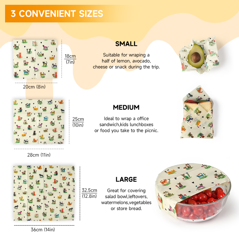 6 Packs (2S. 2M, 2L) Reusable  - Beeswax Food Cover review and price