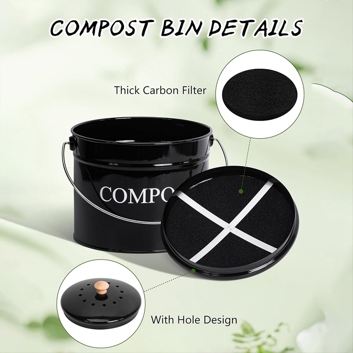 Kitchen Compost Bin for Kitche - Compost Bin Countertop review and price