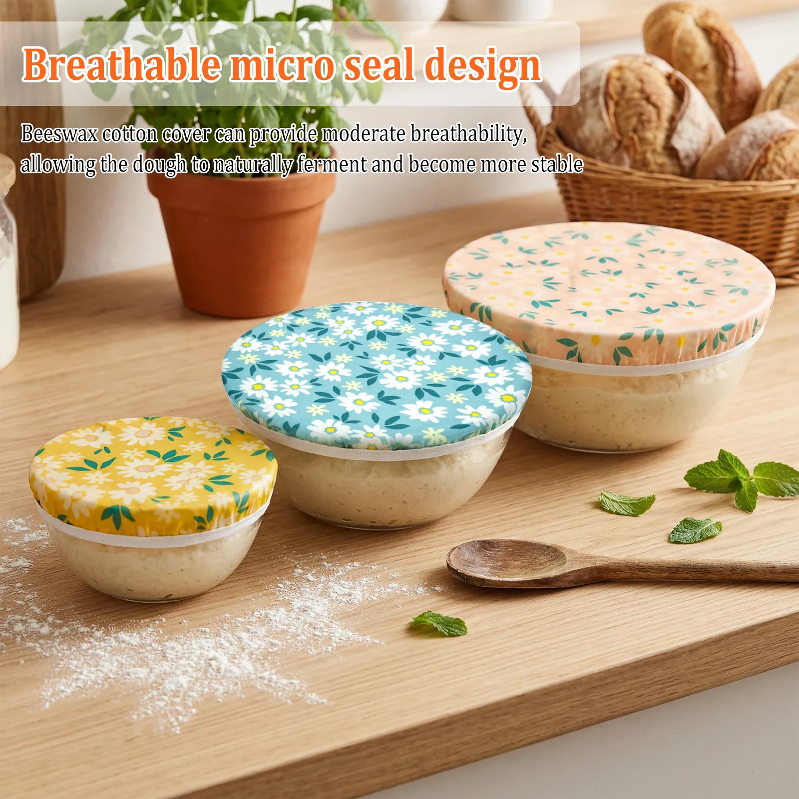 3Pcs Bowl Covers Cotton Beeswa - Beeswax Food Cover review and price