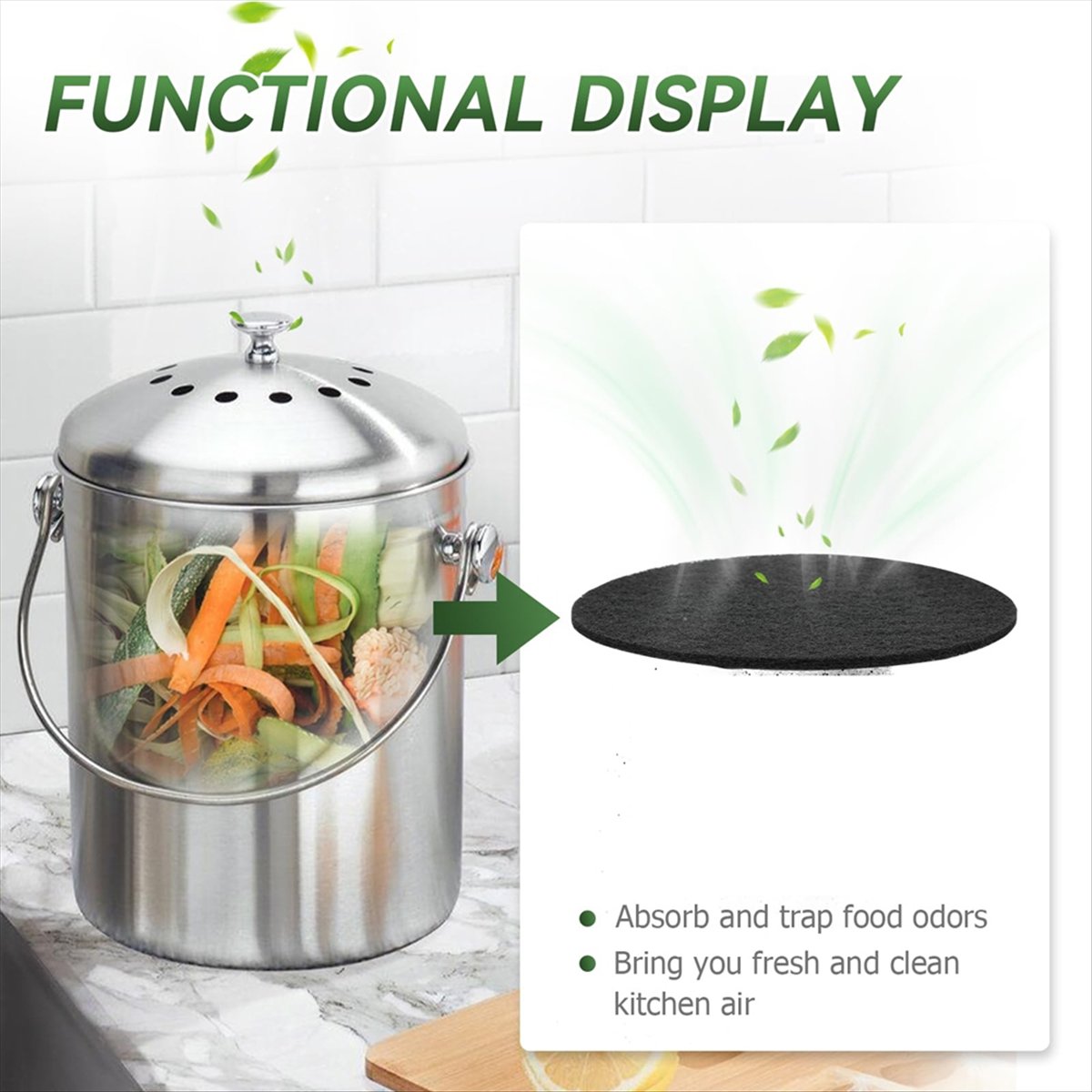 A92G New Compost Bin Filter, 6 - Compost Bin Countertop review and price